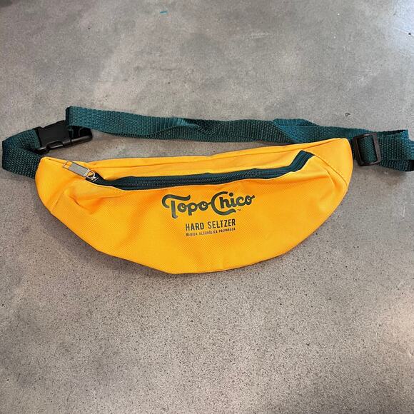 Topo Chico Hard Seltzer Yellow green fanny pack belt bag boho hipster NEW purse - Picture 1 of 4